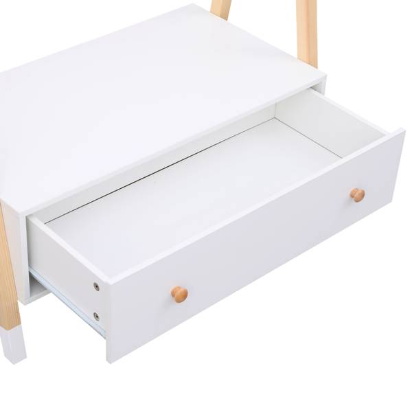 Kleiderschrank LOU Weiß - Naturfaser - 40 x 130 x 80 cm