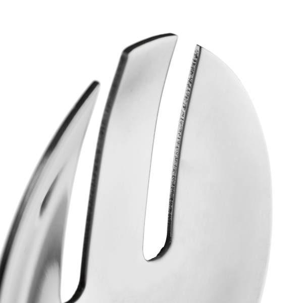 Salatschüssel mit Besteck Silber - Metall - 28 x 10 x 28 cm