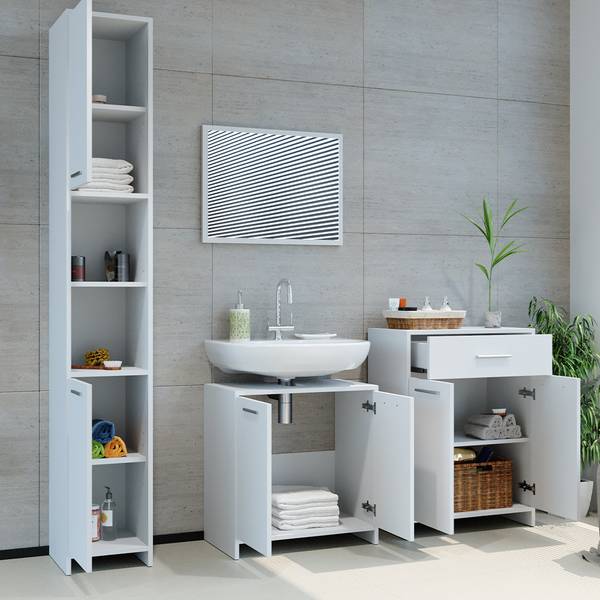 Midischrank Kiko 32017 Weiß - Holzwerkstoff - 60 x 80 x 34 cm