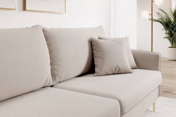 3-Sitzer Sofa VOLIO Grau - Samt - 221 x 90 x 100 cm