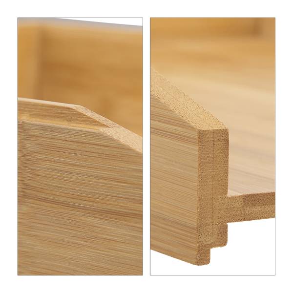 Dokumentenablage stapelbar aus Bambus Braun - Holzverbundwerkstoff - 25 x 6 x 33 cm