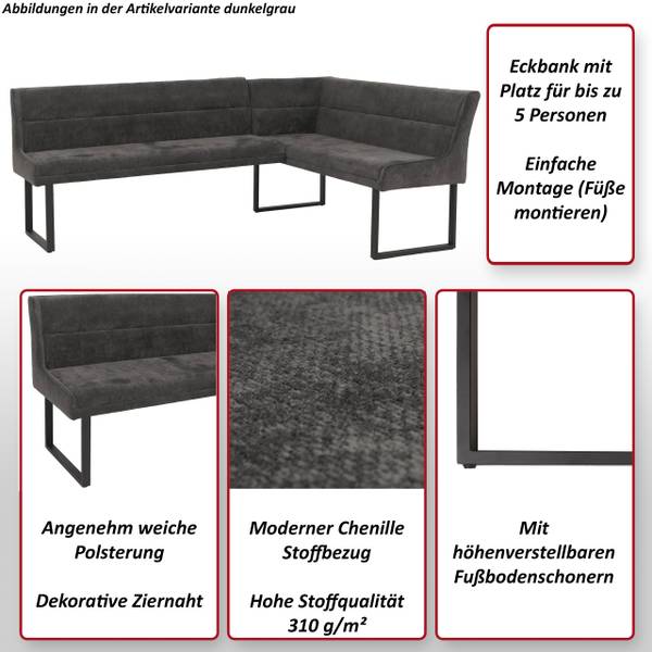 Eckbank O81 Anthrazit