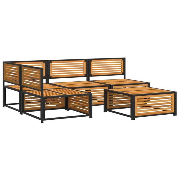 Salon de jardin 3033768-6 (lot de 5) Gris - Acacia - 68 x 64 x 68 cm