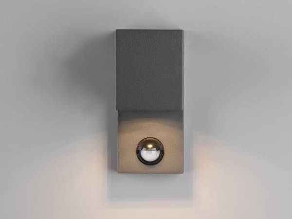 Außenwandleuchte Downlight Anthrazit Grau - Aluminium - 7 x 15 x 12 cm