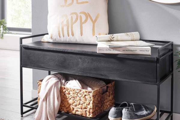 Sitzbank HAGEN Mangoholz Flurbank Braun - Massivholz - 90 x 52 x 38 cm