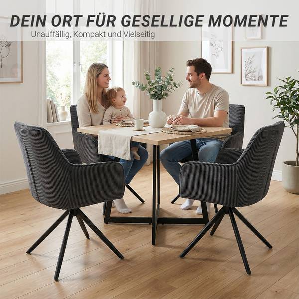 Table à manger 3125 Marron - Bois manufacturé - 80 x 76 x 80 cm