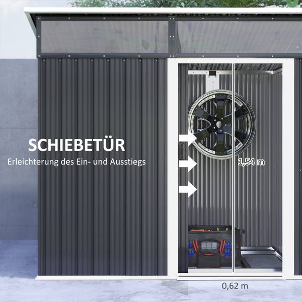 Gerätehaus 84H-163V00CG Grau - Metall - 122 x 182 x 195 cm