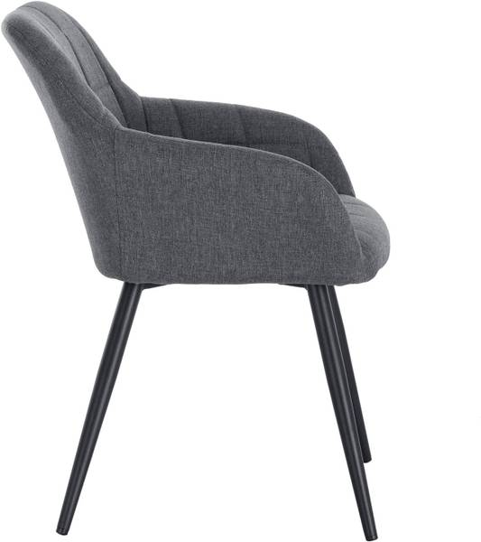 Esszimmerstuhl Manar (6er Set) Grau - Leinen - 55 x 81 x 43 cm