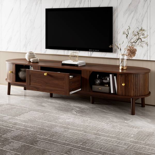 TV-meubel Coeus Ⅵ bruin - plaatmateriaal op houtbasis - 40 x 38 x 170 cm