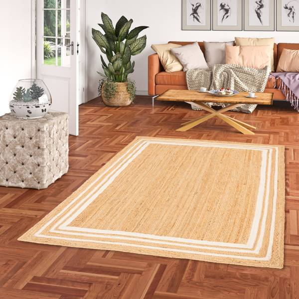 Teppich Jute Salsa Bordüre Cremeweiß - 200 x 300 cm