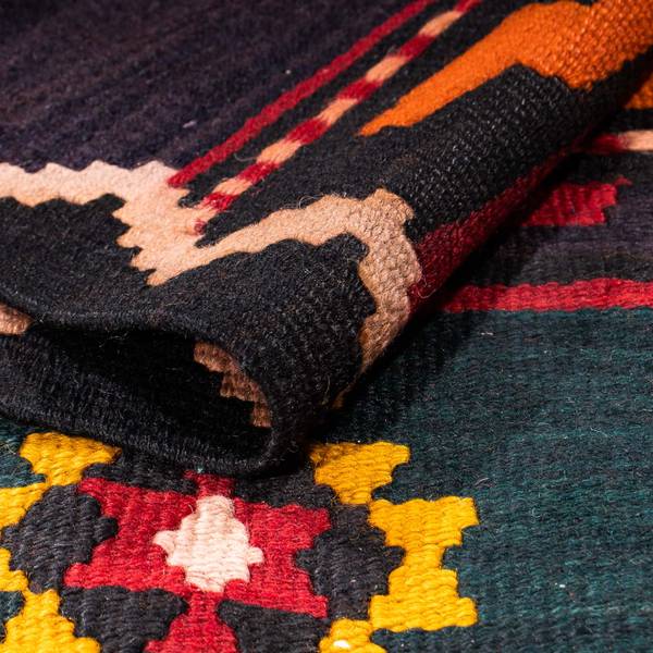 Handgewebt Kelimteppich Rot - Wolle - 140 x 1 x 340 cm