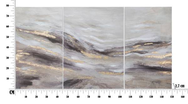 Leinwandbild Monty 3er Set Massivholz - 3 x 80 x 150 cm