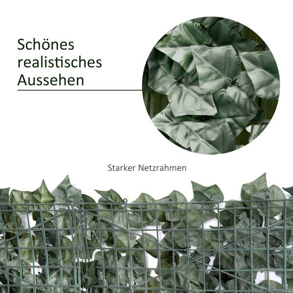 Künstliche Hecke BB4809 Grün - Kunststoff - 100 x 7 x 300 cm