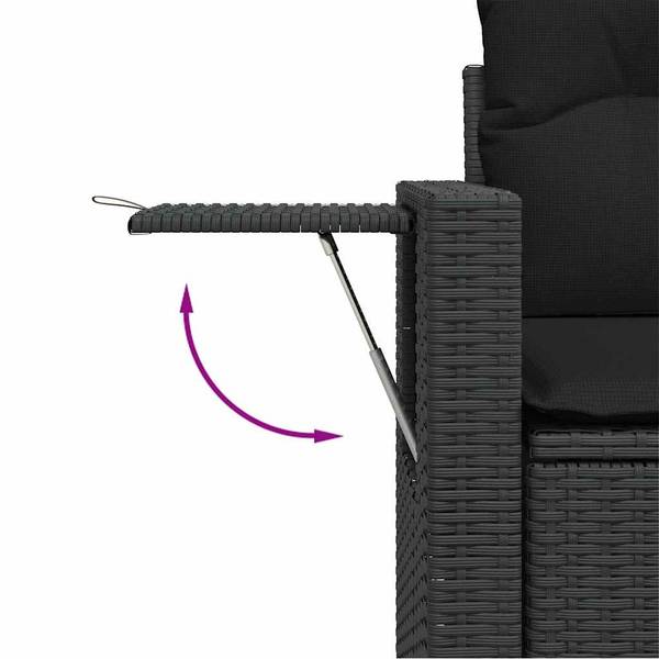 Loungeset 3036795-1 set van 7 zwart