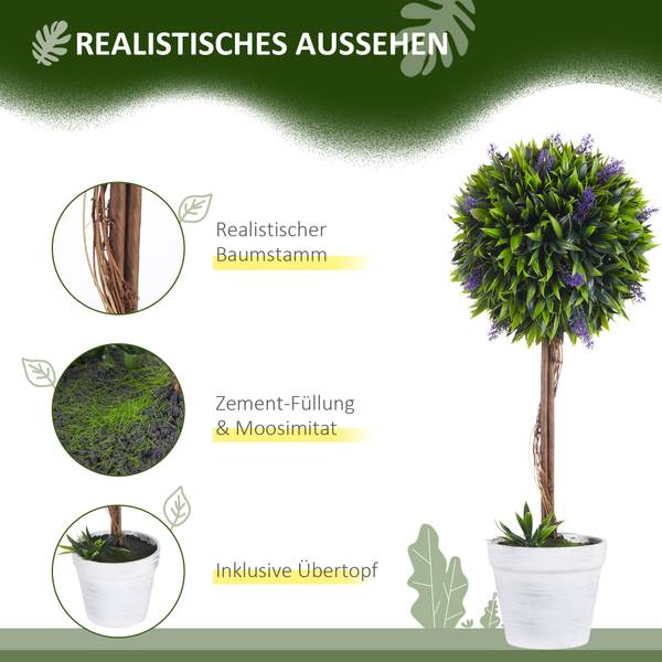 Kunstpflanze 830-704V00GN 2er Set Grün