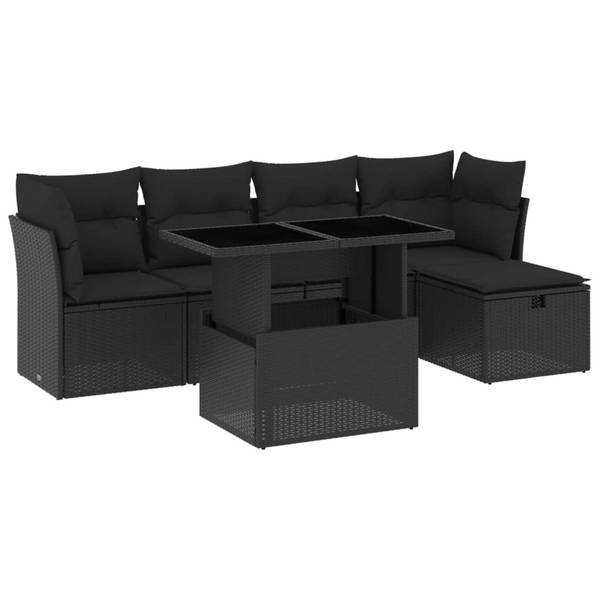 Canapés de jardin 3037466-1 (lot de 6) Noir