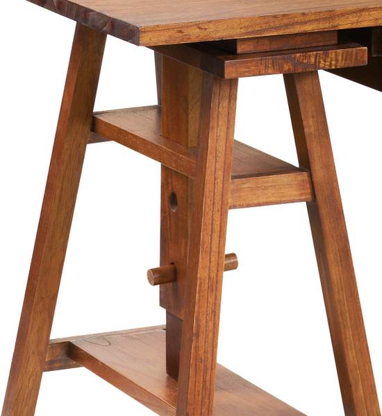 SCHREIBTISCH VERSTELLBARER L 152 cm Braun - Holz teilmassiv - 152 x 78 x 70 cm