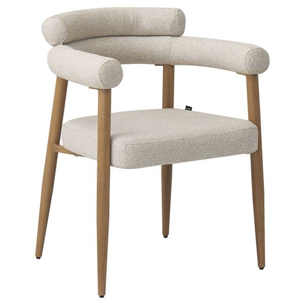 Esszimmerstuhl PRAGESS Beige - Bouclé - Webstoff - 64 x 80 x 60 cm