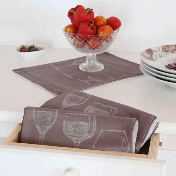 Geschirrtücher 00000016 4er-Set Braun - Textil - 50 x 1 x 70 cm
