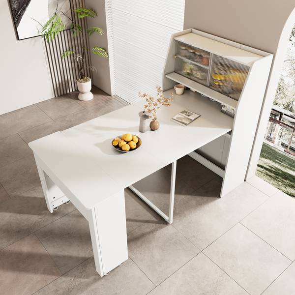 Esstisch BB1804 Weiß - Holzwerkstoff - 80 x 76 x 133 cm