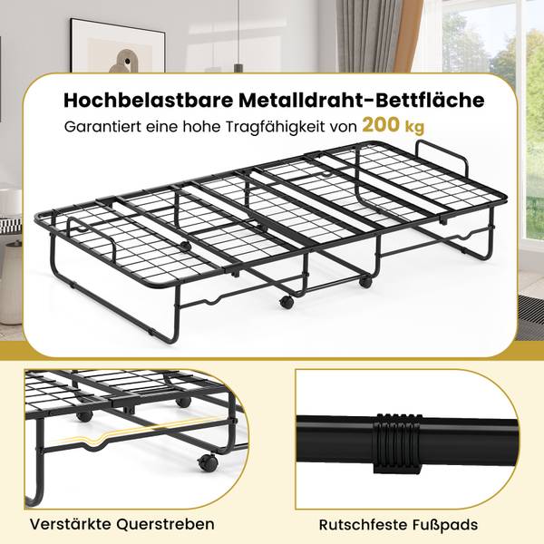 Gästebett TG32193DE Schwarz - Metall - 91 x 30 x 193 cm