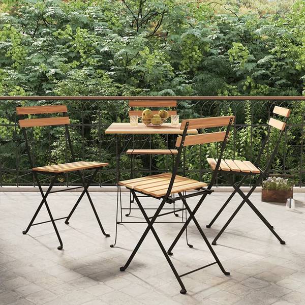 Bistrostühle 4er Set D1446 Braun - Massivholz - 45 x 79 x 39 cm