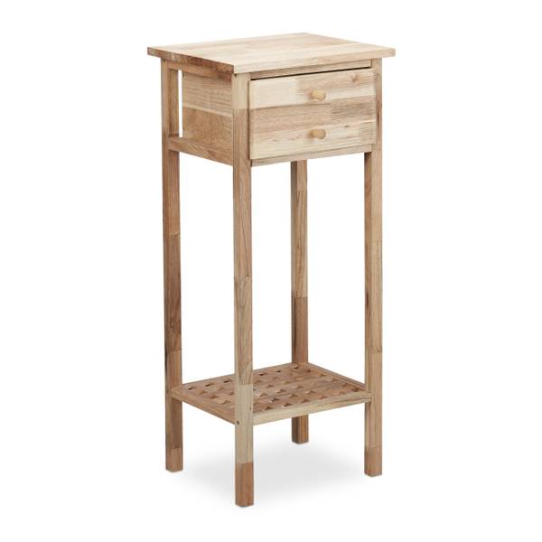 Beistelltisch Walnuss mit Schublade Braun - Walnuss - 35 x 80 x 30 cm