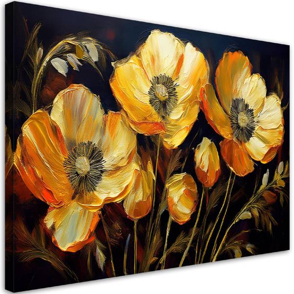 Wandbild mohnblumen feldblumen 120 x 80 cm
