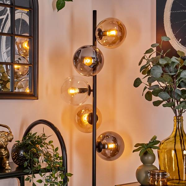 Stehlampe Fossobiubo Grau - Orange - Aluminium - Klarglas - 70 x 160 x 70 cm