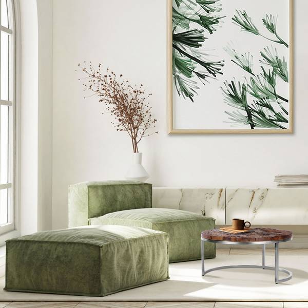 Couchtisch SHANGHAI Braun - Silber - Samt - Akazie - Stahl - 70 x 35 x 70 cm