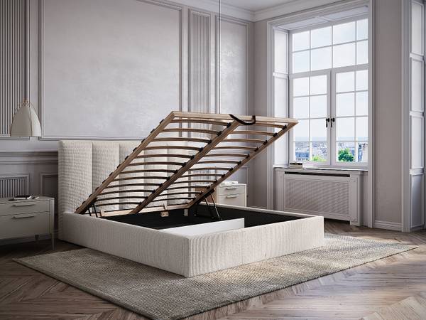 Bett mit Bettkasten KILACLO Beige