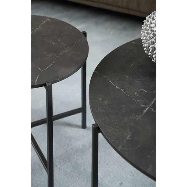 Lamoine salontafel zwart - deels massief hout - 70 x 42 x 70 cm