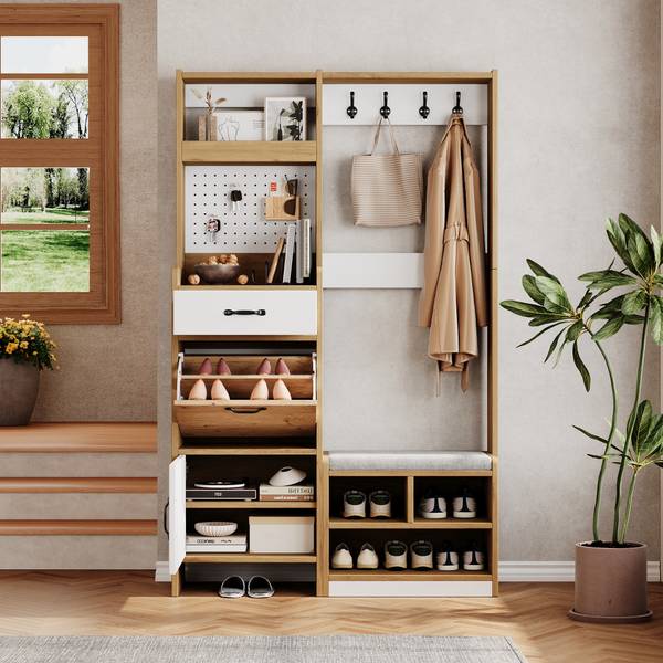 Garderobenset BAZoom457 Ⅳ Braun - Holzwerkstoff - 180 x 109 cm