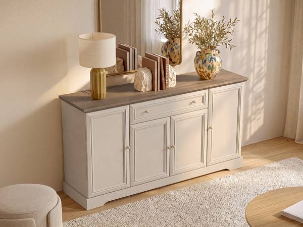 Sideboard ZARULA Beige - Braun - Holz teilmassiv - 165 x 92 x 47 cm