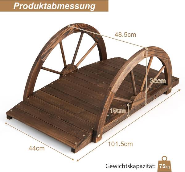 Holzbrücke ZB32026NZNL bruin - massief hout - 49 x 38 x 102 cm