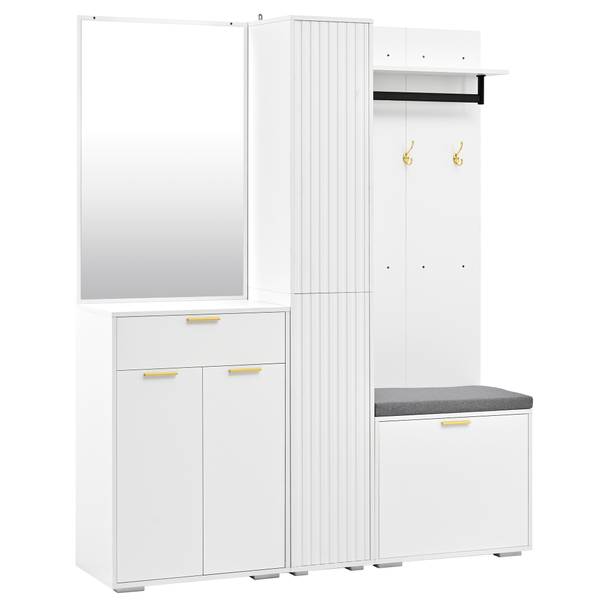 Kledingkastset LucyDiana wit - plaatmateriaal op houtbasis - 36 x 180 x 150 cm