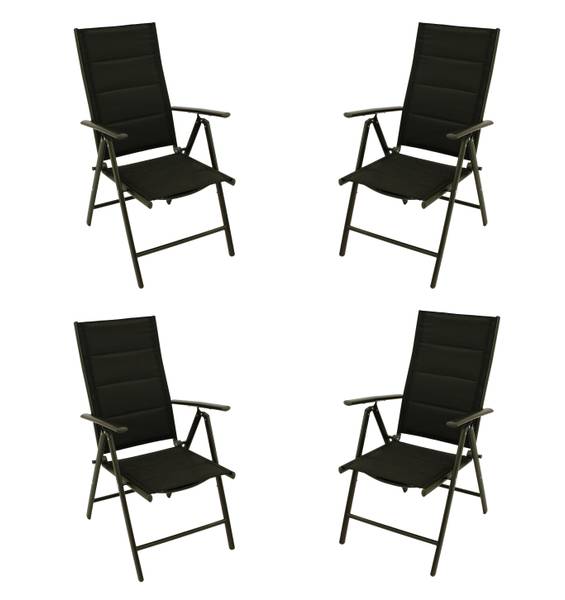 Gartengarnitur ALCUDIA 5-teilig Schwarz - Grau - Aluminium - 70 x 76 x 70 cm