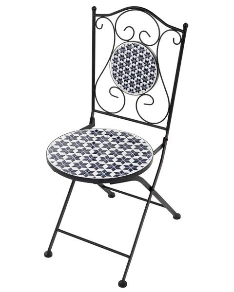 Gartenset SIROLO 2-tlg Schwarz - Blau - Weiß - Metall - 40 x 90 x 44 cm