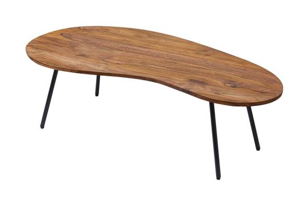 Design Couchtisch DATIA Nierentisch Braun - Sheesham - 122 x 36 x 63 cm