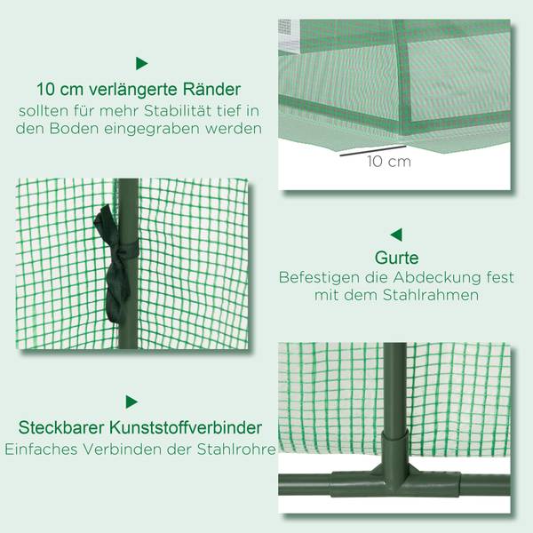 Gewächshaus BB4563 Grün - Metall - 80 x 45 x 300 cm