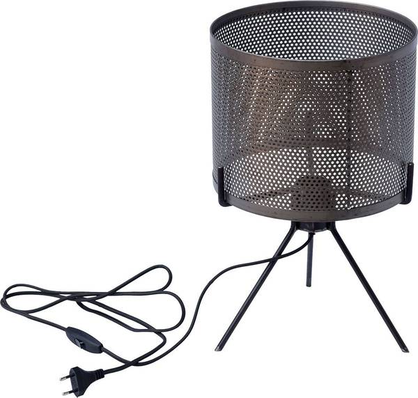 Tischlampe Kelly Silber - Metall - 25 x 40 x 25 cm