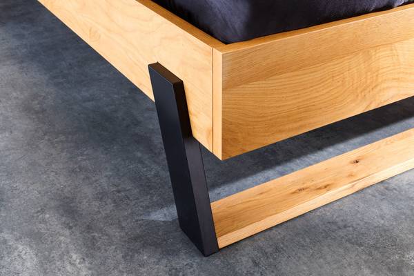 Doppelbett AMAZONAS Braun - Eiche - Wildeiche - Eisen - 205 x 109 x 220 cm