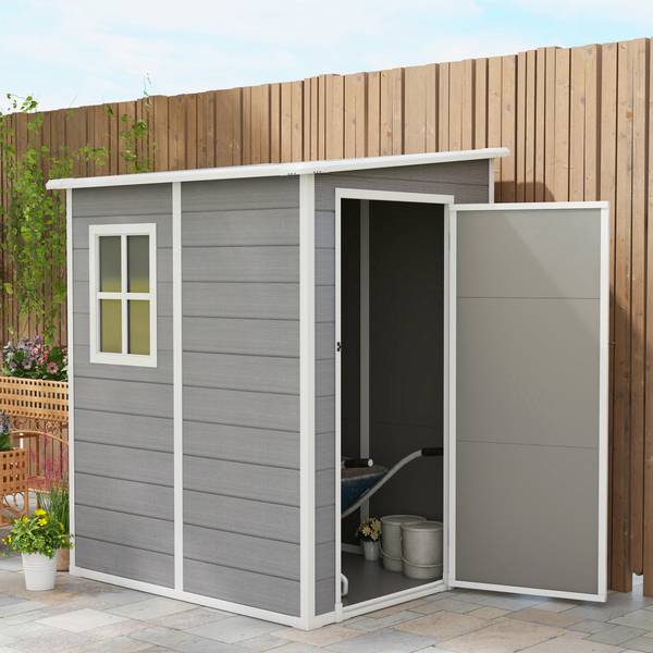 Gartenhaus 845-952V00GY Grau - Aluminium - 149 x 192 x 122 cm