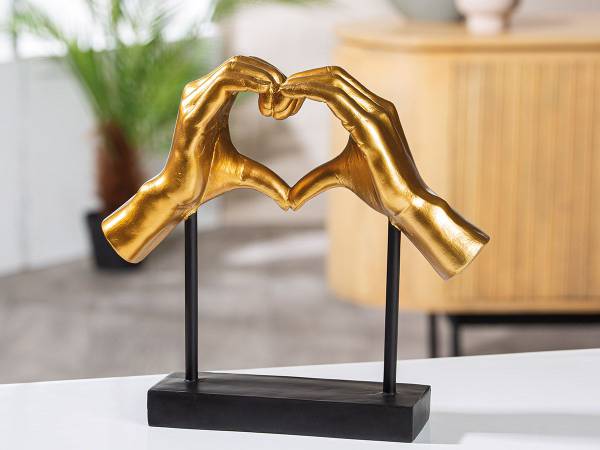 Skulptur Herzklang Gold - Kunststoff - 29 x 27 x 9 cm