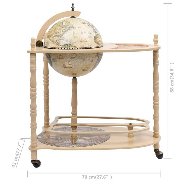 Globus Bar 3003113 Grün - Weiß - Eukalyptus - Eisen - 45 x 88 x 70 cm