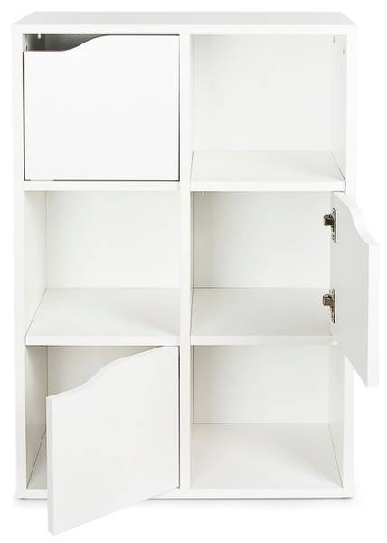 Bibliothek Kubico Slim Weiß - Holzwerkstoff - 29 x 90 x 60 cm