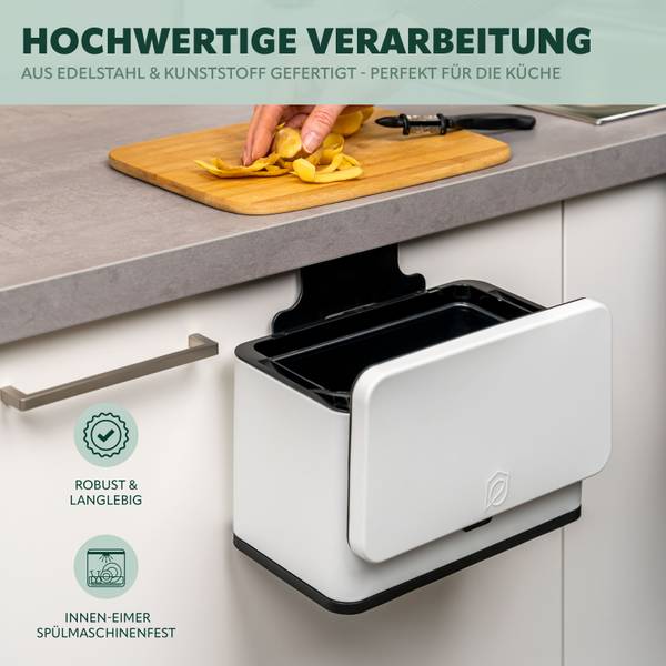 Biomülleimer 40774 Weiß - Höhe: 17 cm