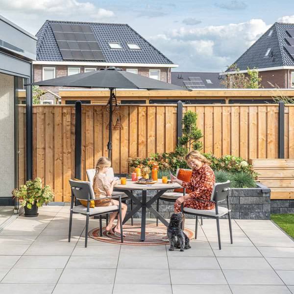 Tuintafel Tulli bruin - kunststof - 122 x 75 x 122 cm