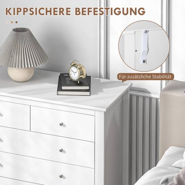 Kommode 831-256V90WT Weiß - Holzwerkstoff - 40 x 81 x 79 cm