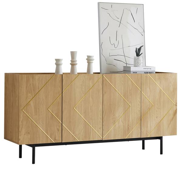 Sideboard-BB3024 Beige - Holzwerkstoff - 160 x 78 x 40 cm